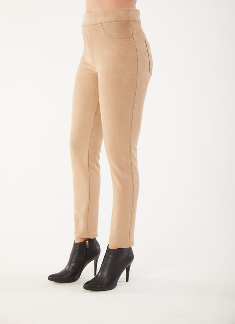 Latte Suede 4-Pocket Pant