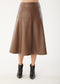 Mocha Vegan Godet Skirt