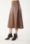 Mocha Vegan Godet Skirt