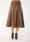 Mocha Vegan Godet Skirt