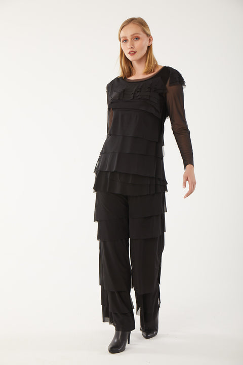 Black Mesh Brulee Pant