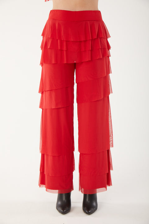 Lipstick Mesh Brulee Pant