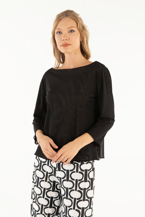 Black Mesh Ronan Top