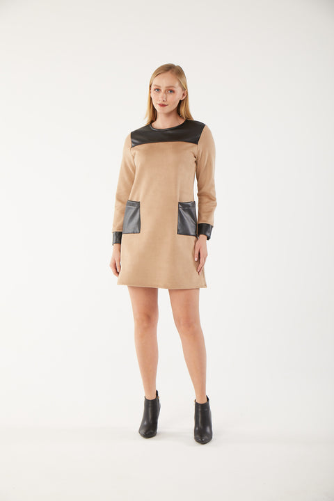 Latte Suede Renee Dress