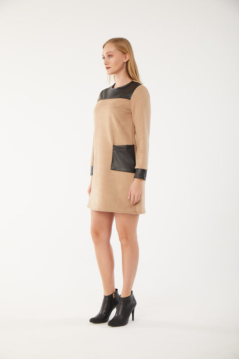 Latte Suede Renee Dress