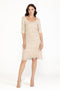 Champagne Elbow Sleeve Cha Cha Dress